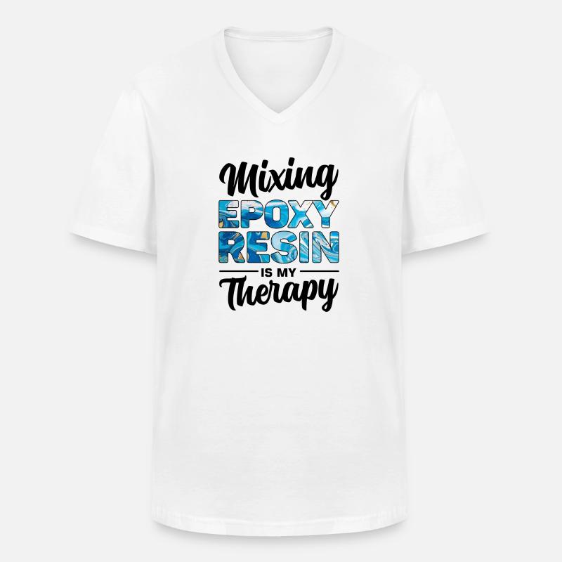 Witziger Epoxidharz Spruch - Männer-T-Shirt mit V-Ausschnitt - Weiß