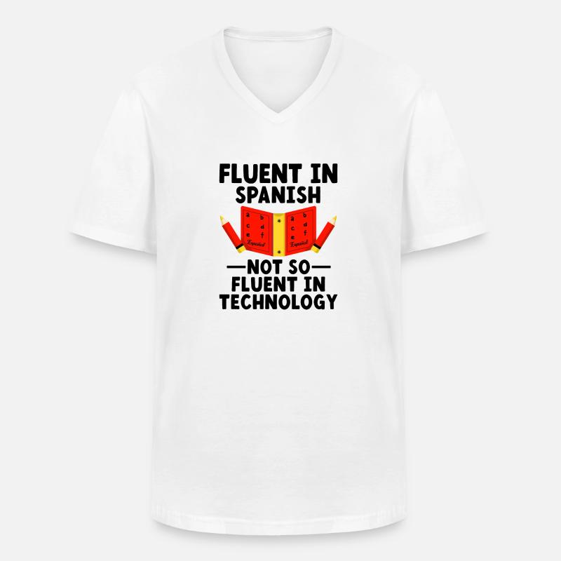 Fremdsprachenlehrer Schule Sprachlehrer - Männer-T-Shirt mit V-Ausschnitt - Weiß
