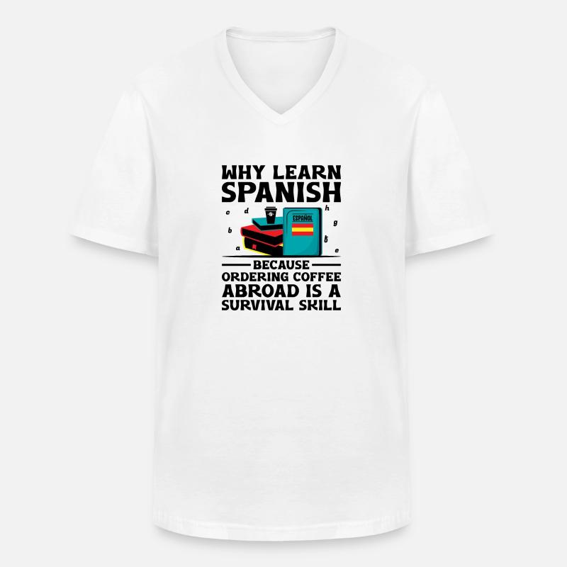 Fremdsprachenlehrer Schule Sprachlehrer - Männer-T-Shirt mit V-Ausschnitt - Weiß