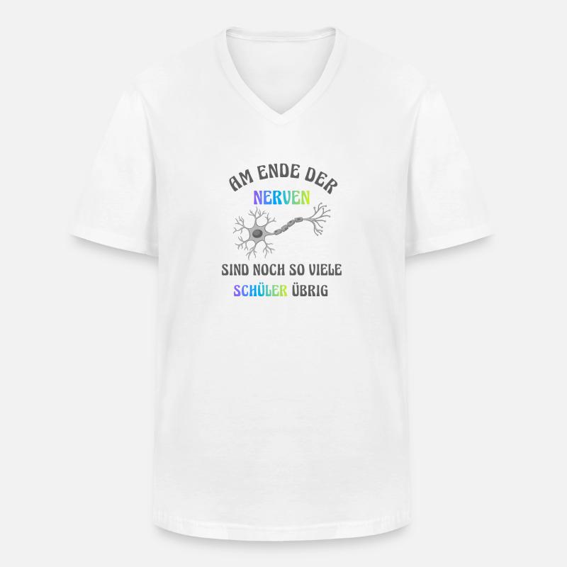 Am Ende der Nerven - Männer-T-Shirt mit V-Ausschnitt - Weiß