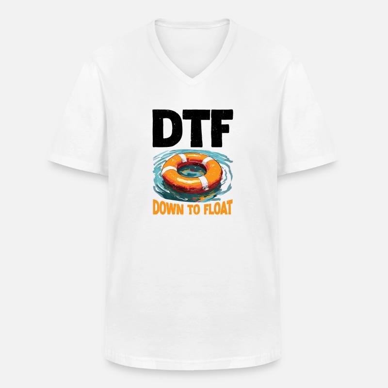 DTF Down To Float 2 - Männer-T-Shirt mit V-Ausschnitt - Weiß