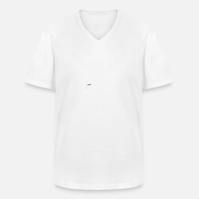 Half Principal Half Coffee - Men's V-Neck T-Shirt - white