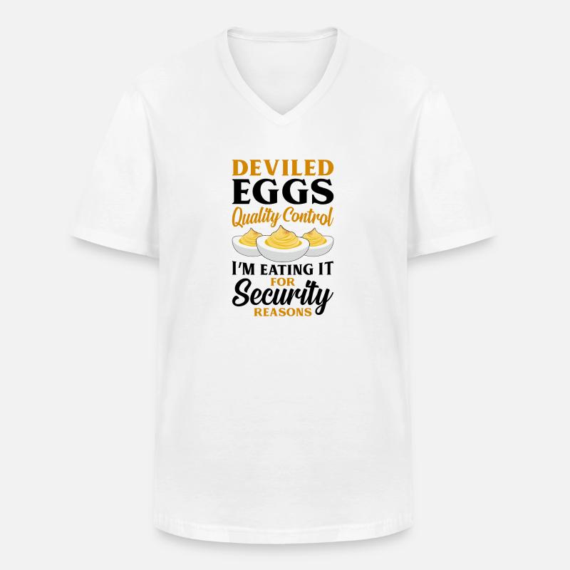 Teufelsei Spruch - Männer-T-Shirt mit V-Ausschnitt - Weiß
