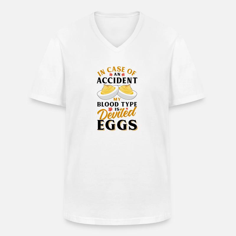 Teufelsei Spruch - Männer-T-Shirt mit V-Ausschnitt - Weiß