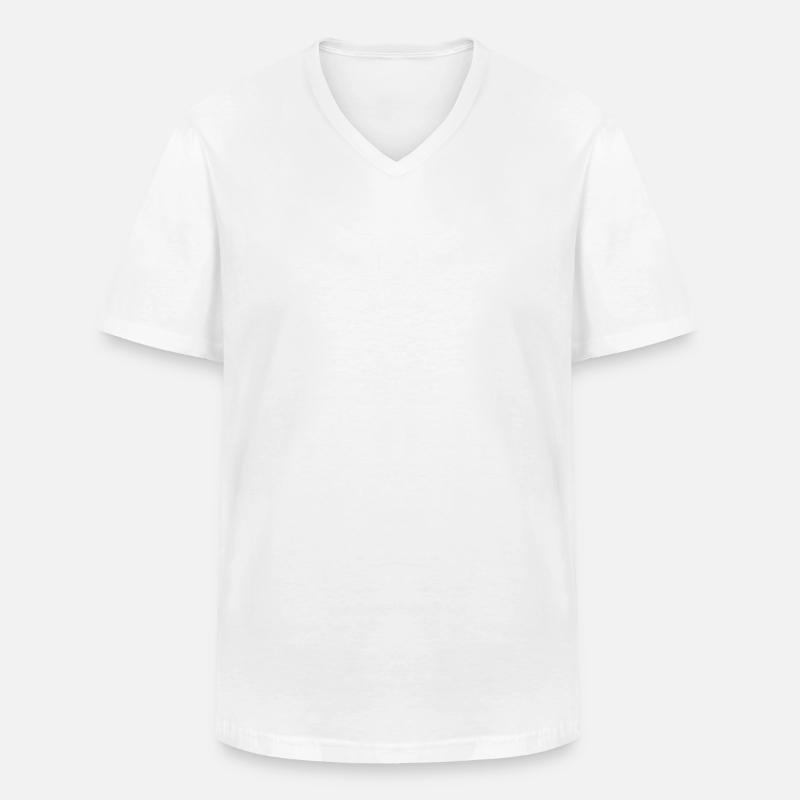 Step Daddy Material - Männer-T-Shirt mit V-Ausschnitt - Weiß