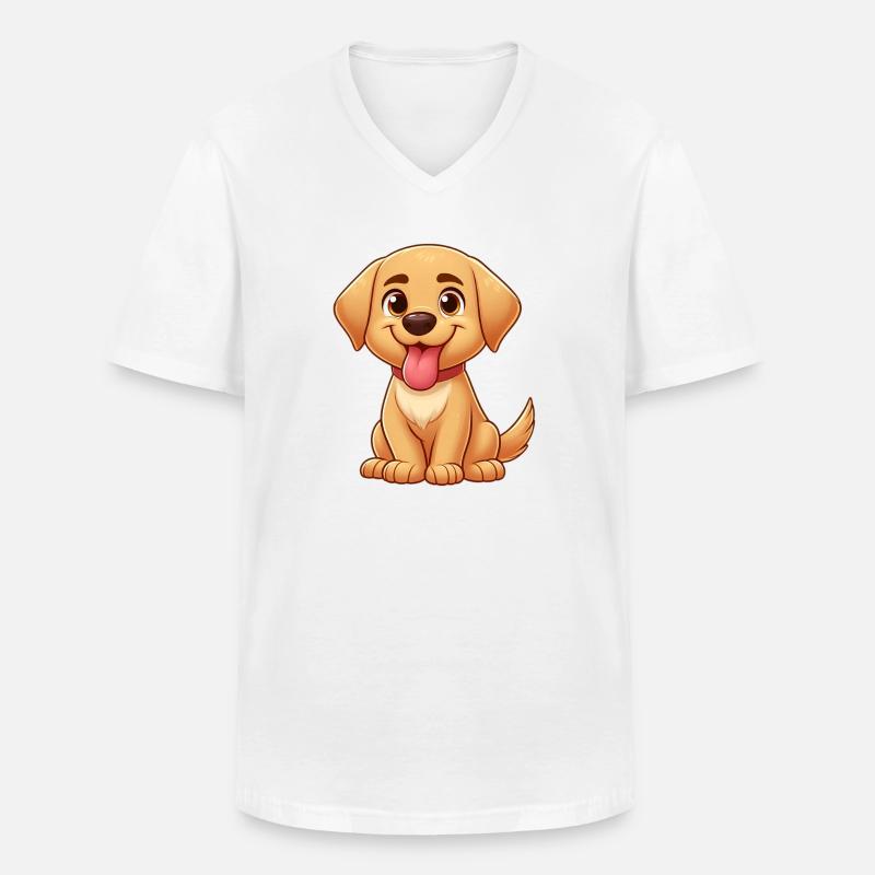 Labrador 4 - Männer-T-Shirt mit V-Ausschnitt - Weiß