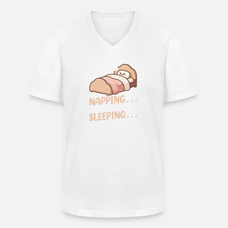 Witziger Schlaf Spruch - Männer-T-Shirt mit V-Ausschnitt - Weiß