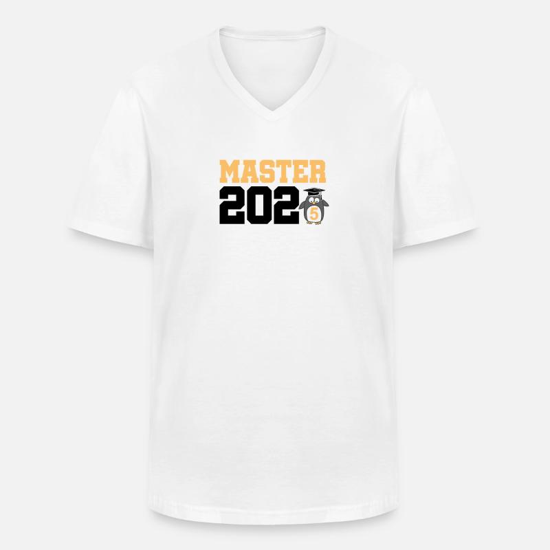 Master 2025 Masterabschluss Sponsion Graduation - Männer-T-Shirt mit V-Ausschnitt - Weiß