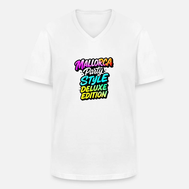 Mallorca Party Style - Männer-T-Shirt mit V-Ausschnitt - Weiß