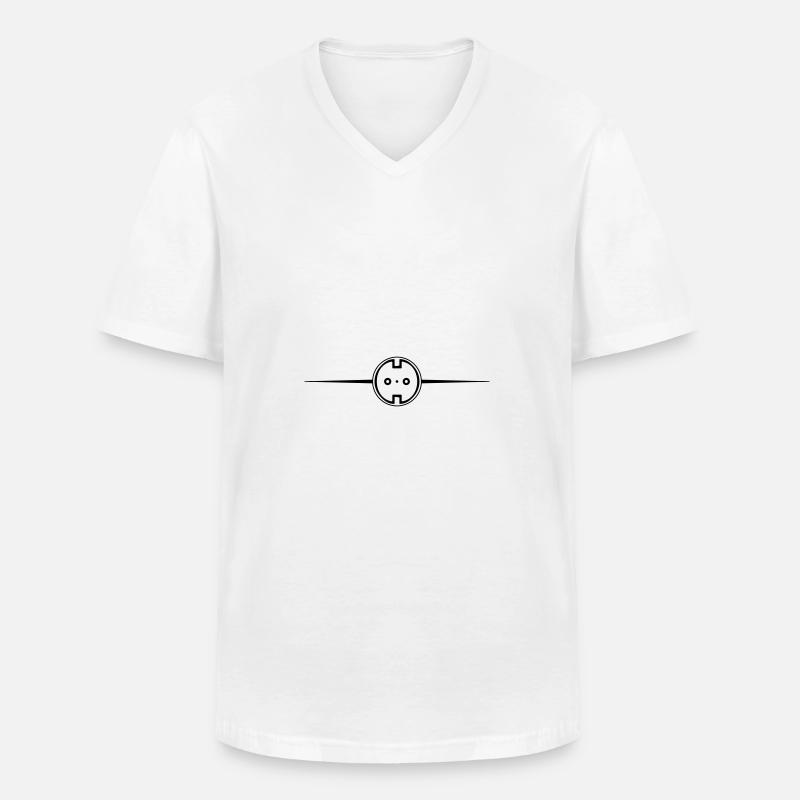 Steckdose Element Symbol - Männer-T-Shirt mit V-Ausschnitt - Weiß