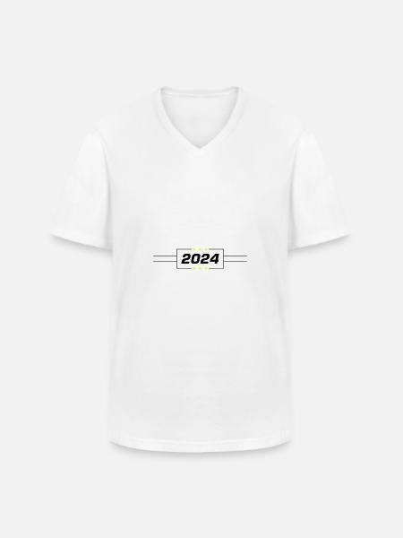 2024 year - Men's V-Neck T-Shirt - white