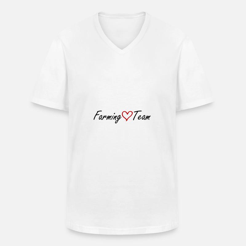 Farming Team Herz - Männer-T-Shirt mit V-Ausschnitt - Weiß