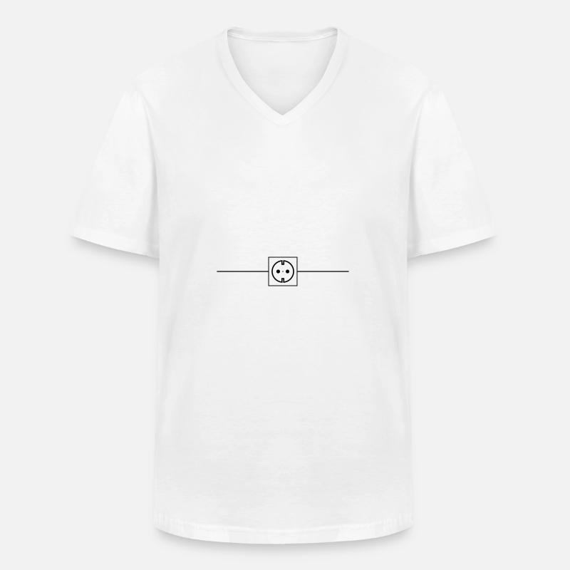 Steckdose Strom Icon Elektriker - Männer-T-Shirt mit V-Ausschnitt - Weiß