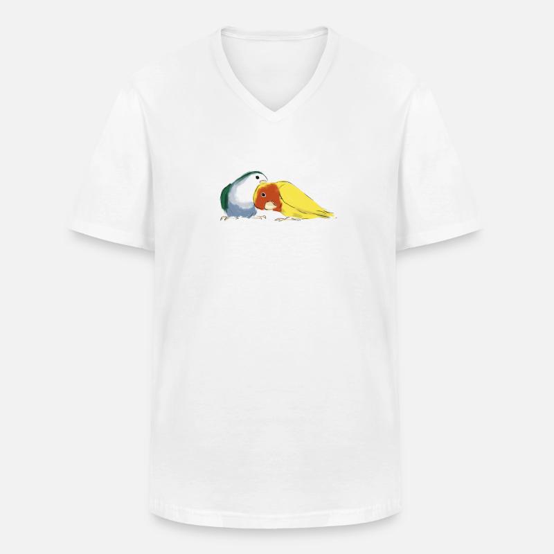 Zwei Rosenköpfchen - Männer-T-Shirt mit V-Ausschnitt - Weiß