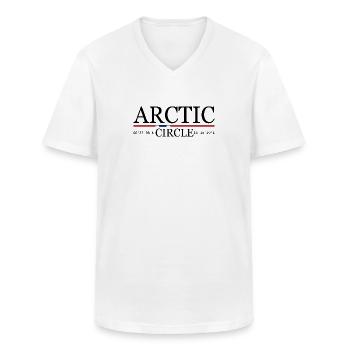 Arctic Circle Polarkreis Norway Norwegen - Männer-T-Shirt mit V-Ausschnitt - Weiß - Vorne - AI Model Male 185 light (185cm)