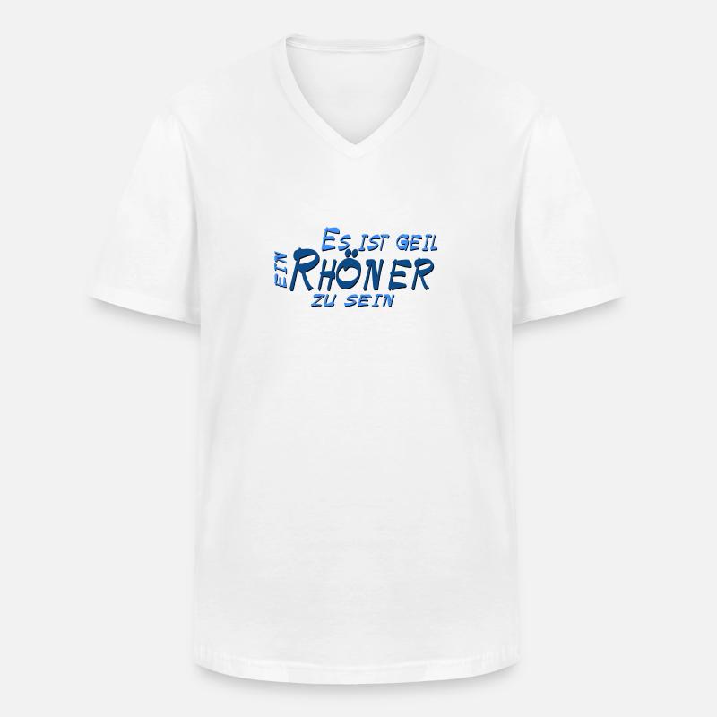 Rhön - Rhöner - Männer-T-Shirt mit V-Ausschnitt - Weiß