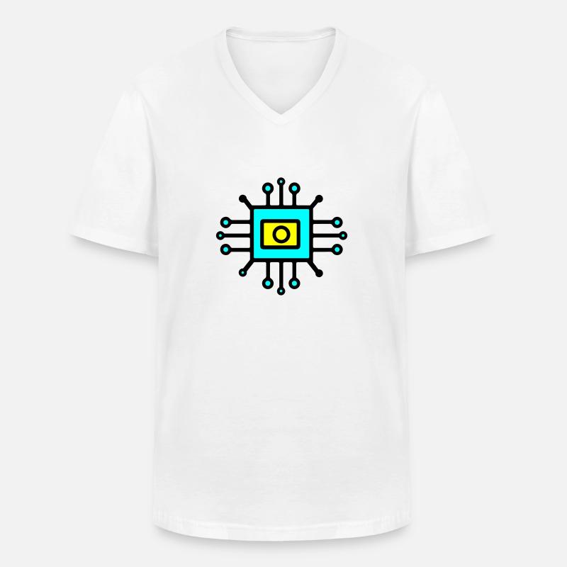 Chip Digital Computer Sensor - Männer-T-Shirt mit V-Ausschnitt - Weiß