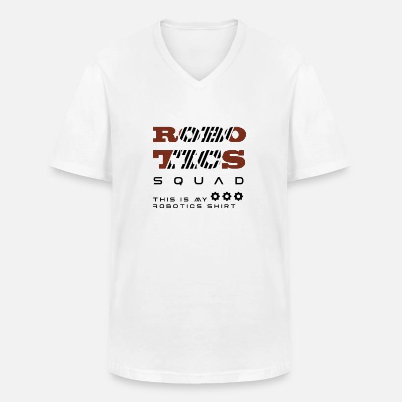 Robotics Squad Robot Engineering Mechanics - Men's V-Neck T-Shirt - white