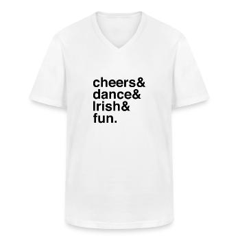 St. Patrick's Day Irish Dance Celebration - Men's V-Neck T-Shirt - white - Front - AI Model Male 185 light (185cm)
