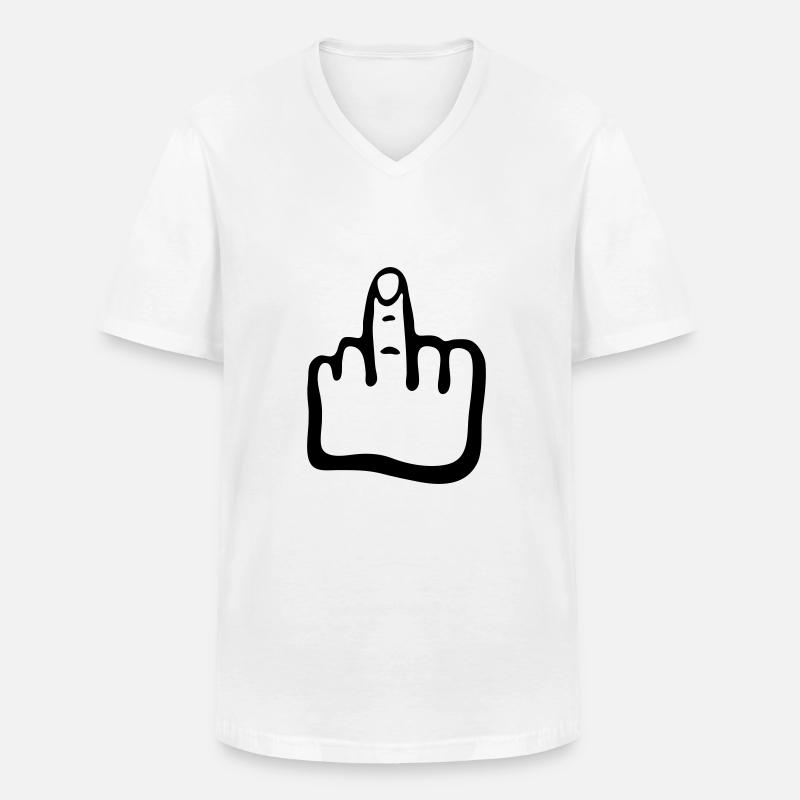 Hand, Finger g1 - Männer-T-Shirt mit V-Ausschnitt - Weiß