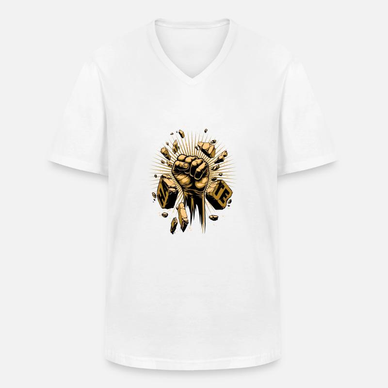 Bekämpfe den Hass - Männer-T-Shirt mit V-Ausschnitt - Weiß