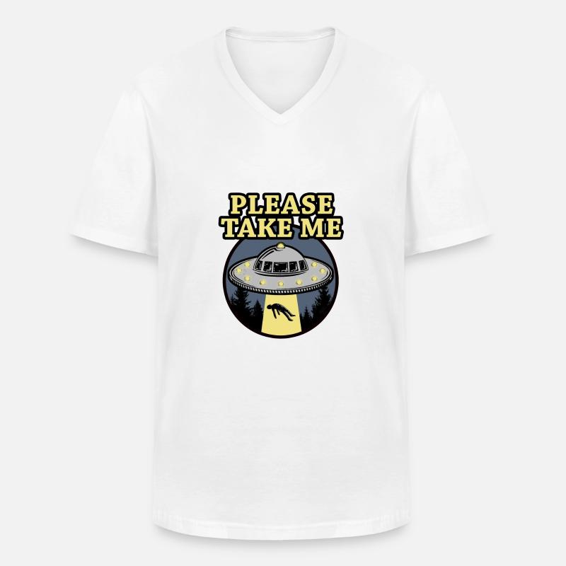 PLEASE TAKE ME - Männer-T-Shirt mit V-Ausschnitt - Weiß