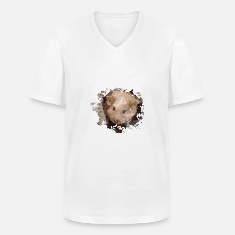 hamster - Männer-T-Shirt mit V-Ausschnitt - Weiß
