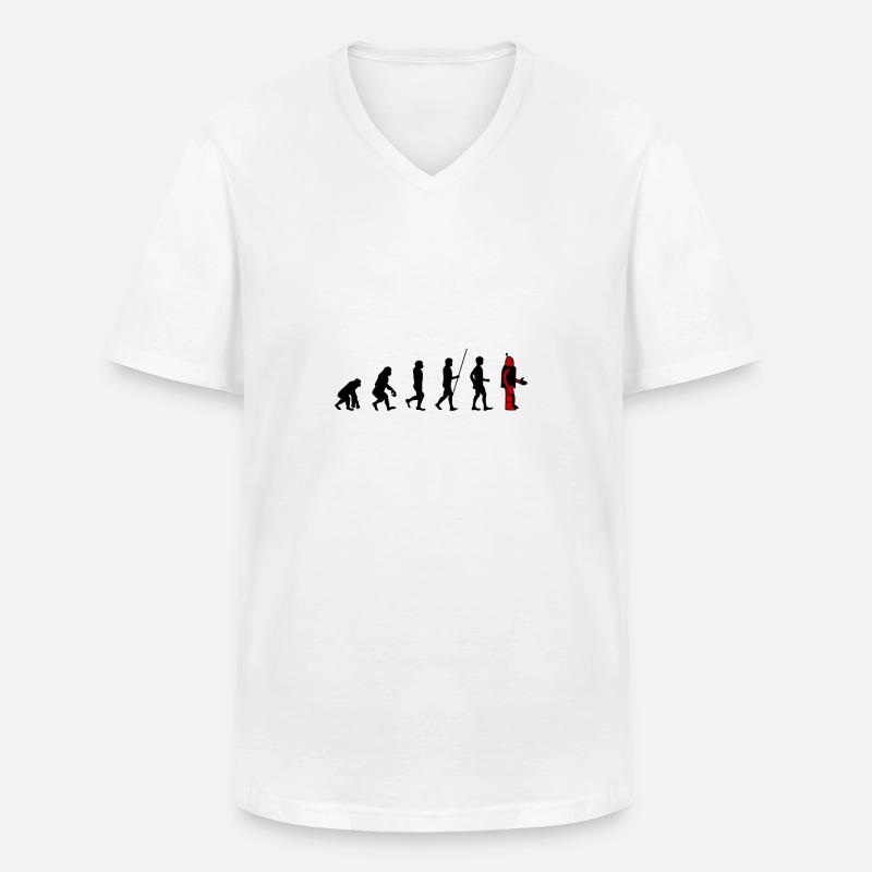 Evolution - Roboter - Männer-T-Shirt mit V-Ausschnitt - Weiß
