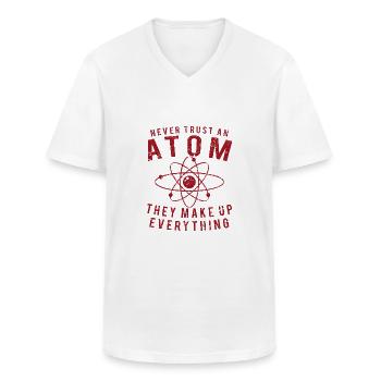 Atom - Männer-T-Shirt mit V-Ausschnitt - Weiß - Vorne - AI Model Male 185 light (185cm)