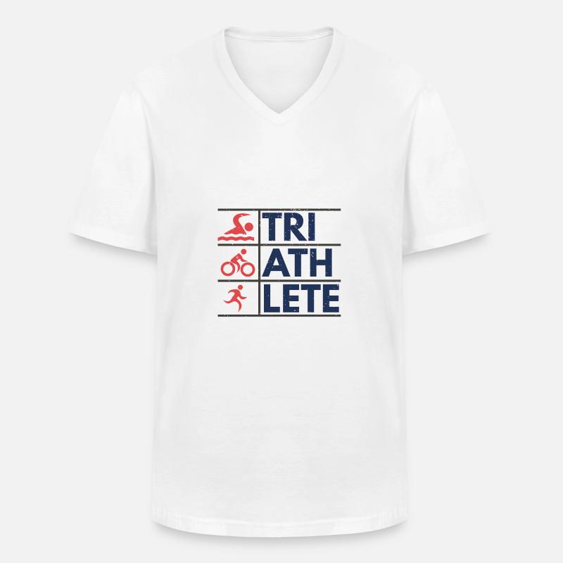 Triathlet v2 - Männer-T-Shirt mit V-Ausschnitt - Weiß
