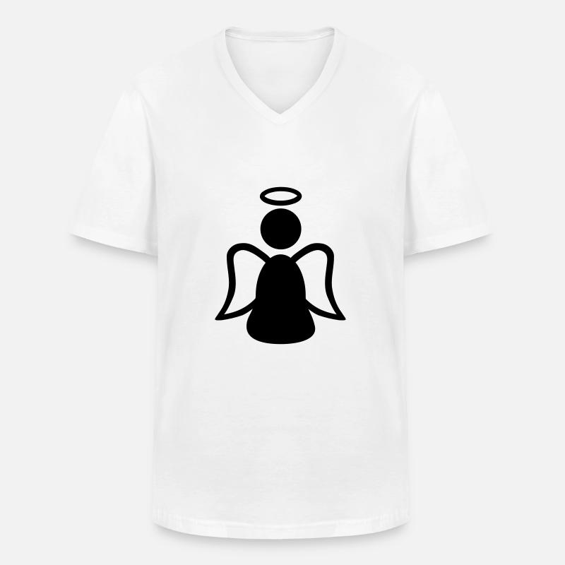 Engel - Männer-T-Shirt mit V-Ausschnitt - Weiß