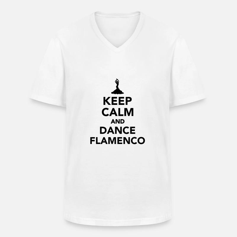 Flamenco - Männer-T-Shirt mit V-Ausschnitt - Weiß