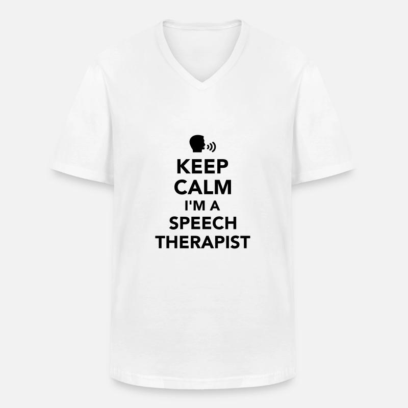 Logopäde - Männer-T-Shirt mit V-Ausschnitt - Weiß