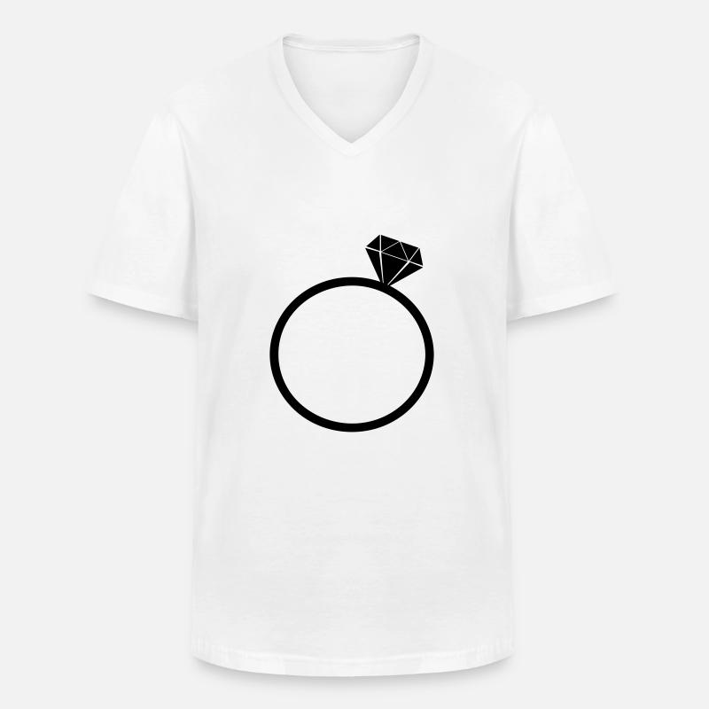 diamantring - Männer-T-Shirt mit V-Ausschnitt - Weiß