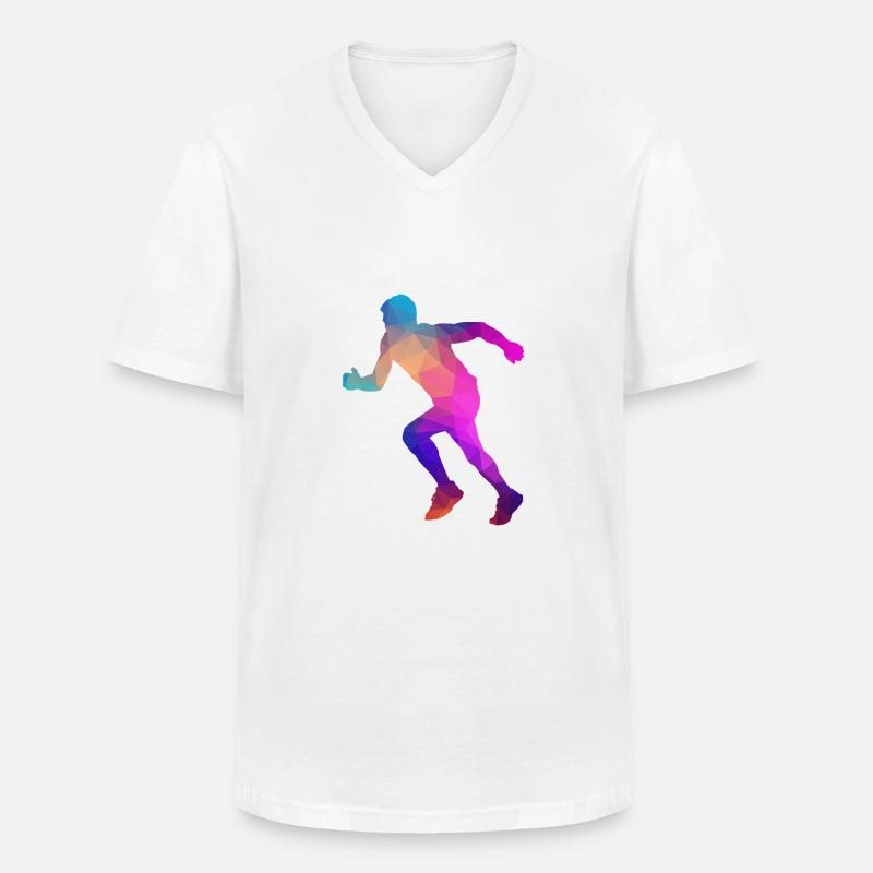 Marathon Marathonläufer Geschenk - Männer-T-Shirt mit V-Ausschnitt - Weiß