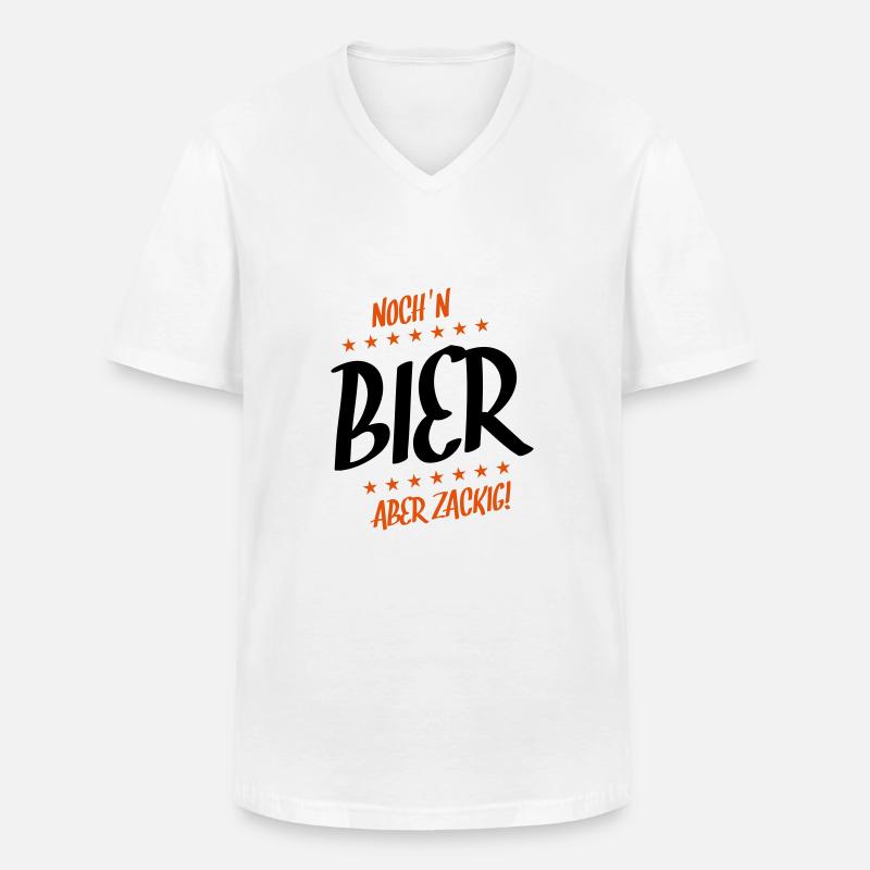 noch ein bier zackig - Männer-T-Shirt mit V-Ausschnitt - Weiß