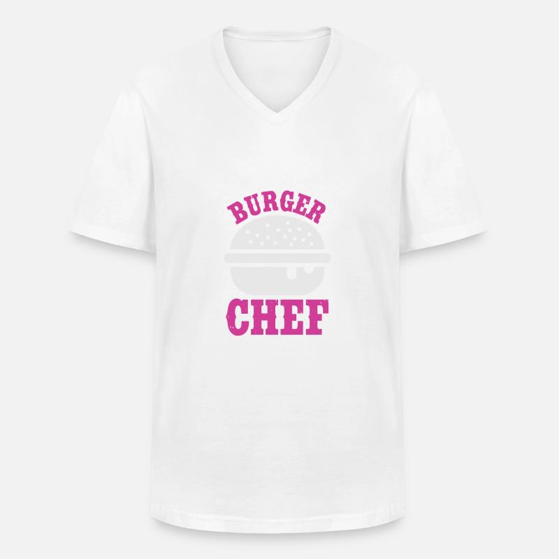 Burger Chef - Männer-T-Shirt mit V-Ausschnitt - Weiß