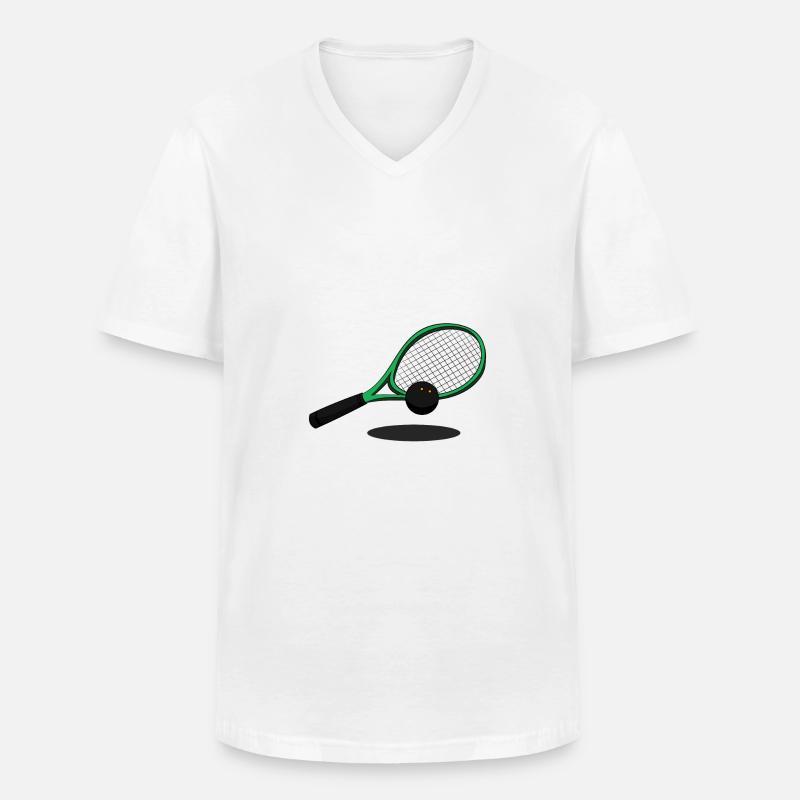 Squashball Squashball Schläger Squashen Squash - Männer-T-Shirt mit V-Ausschnitt - Weiß