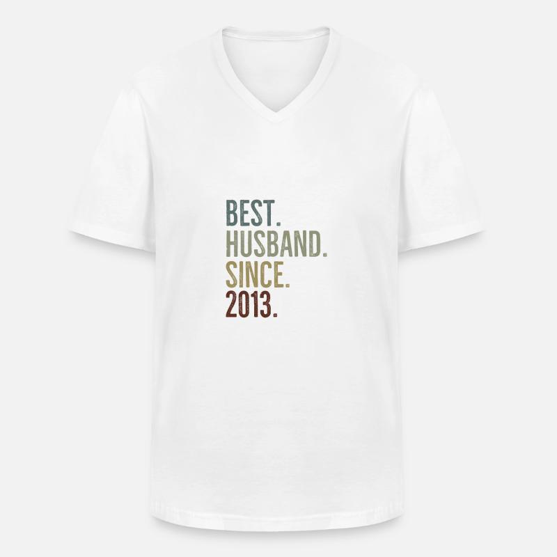 Bester Ehemann seit 2013 - Männer-T-Shirt mit V-Ausschnitt - Weiß