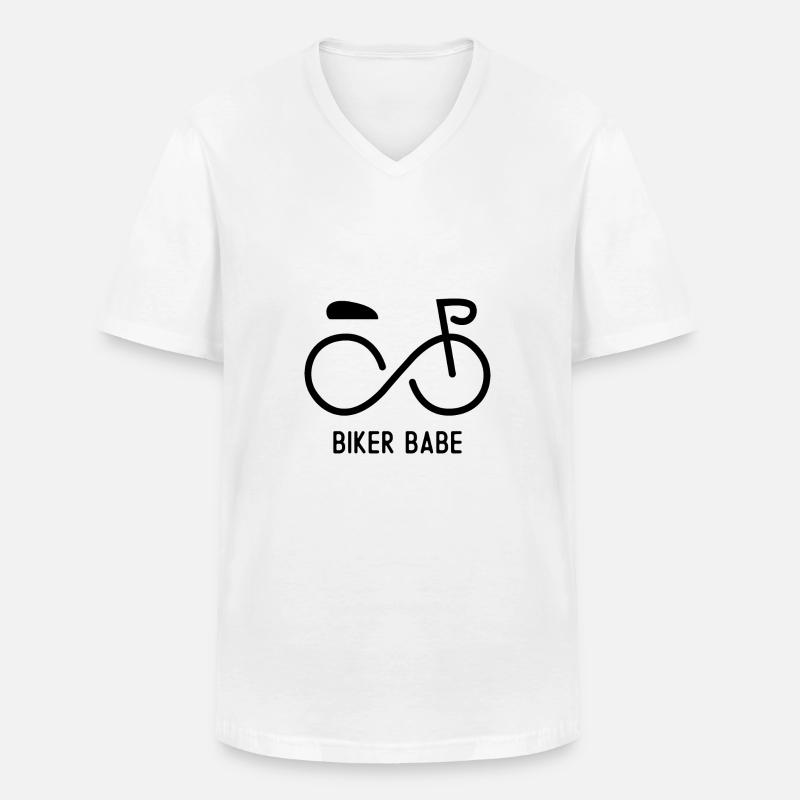 Biker Babe - Männer-T-Shirt mit V-Ausschnitt - Weiß