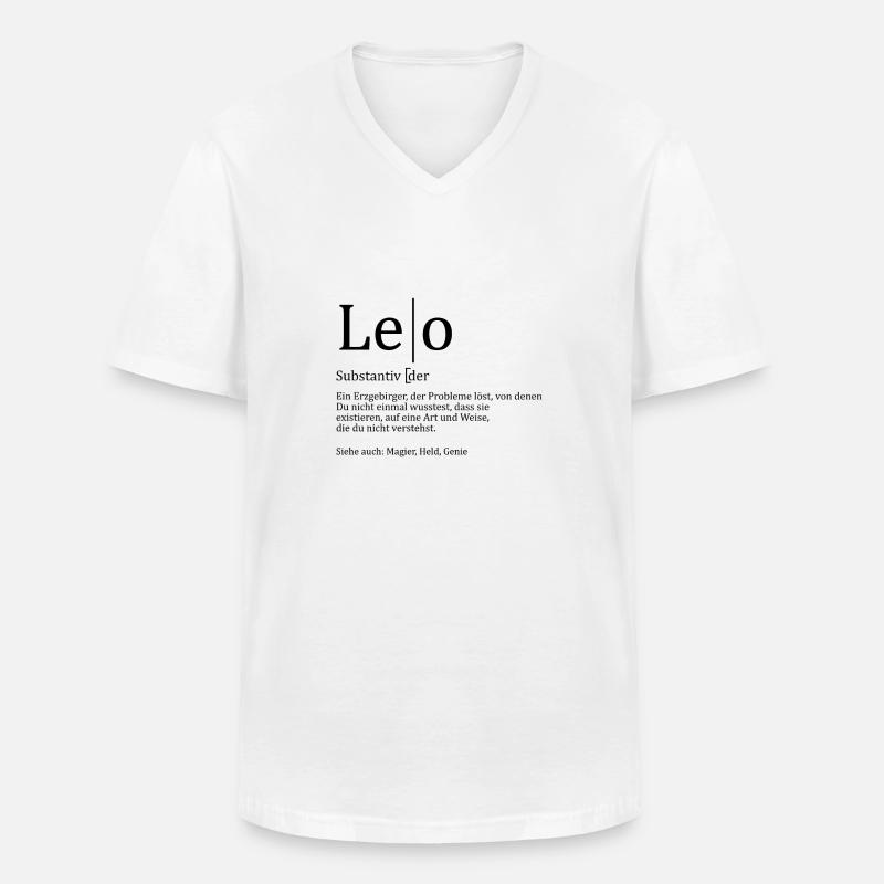 Erzgebirge Leo - Männer-T-Shirt mit V-Ausschnitt - Weiß