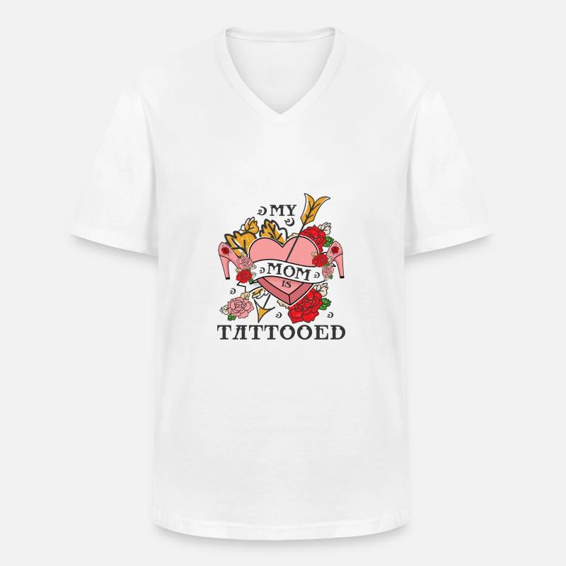 Coole Mutter - Mutter Tattoo - Männer-T-Shirt mit V-Ausschnitt - Weiß
