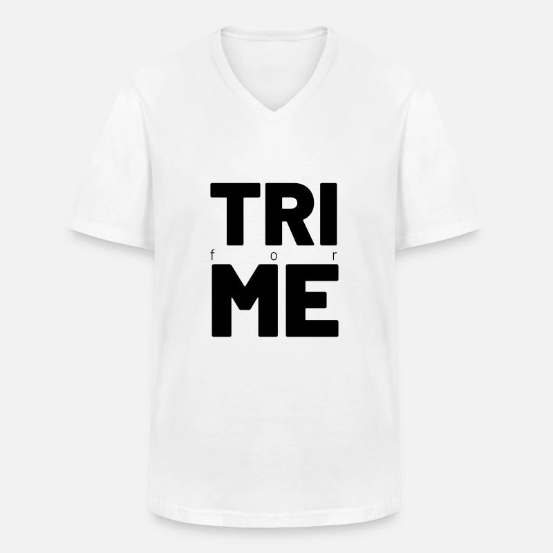 TRI for ME - Männer-T-Shirt mit V-Ausschnitt - Weiß