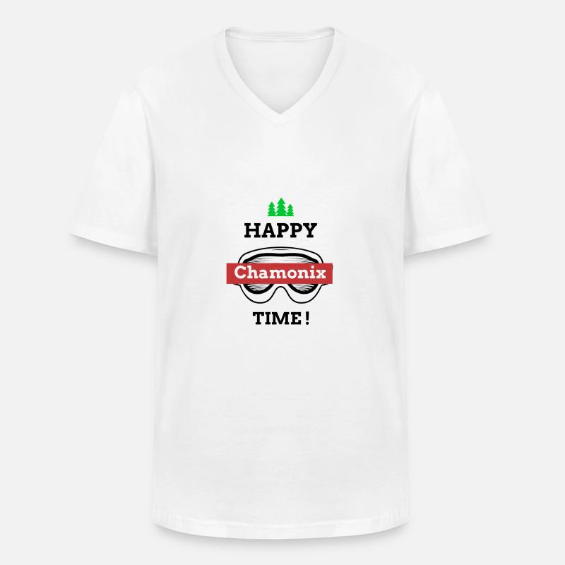 Frohe Zeit in Chamonix - Männer-T-Shirt mit V-Ausschnitt - Weiß