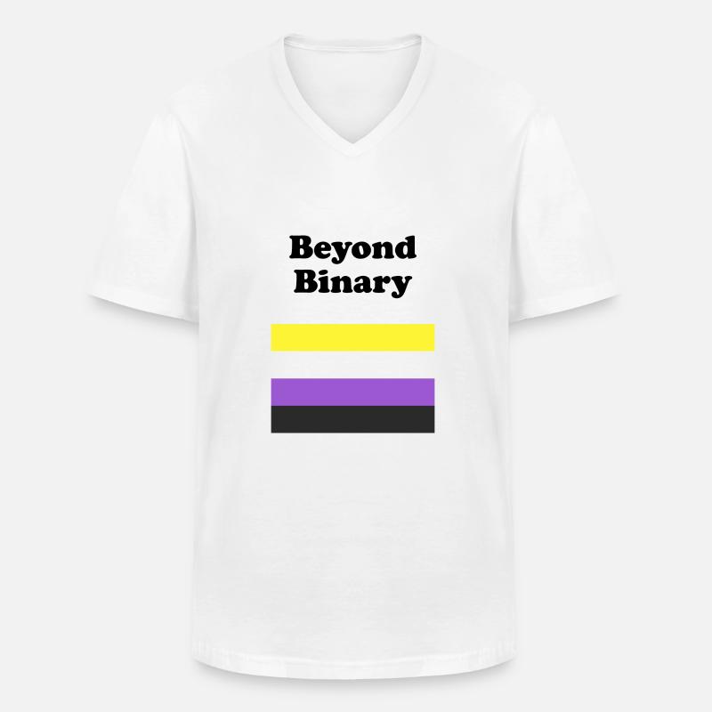 Non Binary Flag Beyond Binary - Men's V-Neck T-Shirt - white