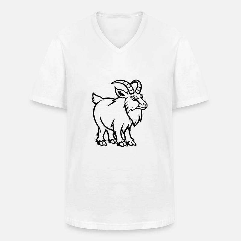 steinbock - Männer-T-Shirt mit V-Ausschnitt - Weiß