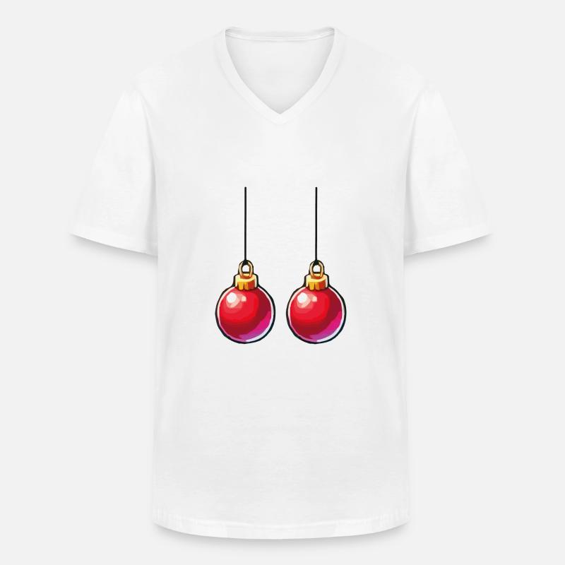 Weihnachtskugel - Männer-T-Shirt mit V-Ausschnitt - Weiß