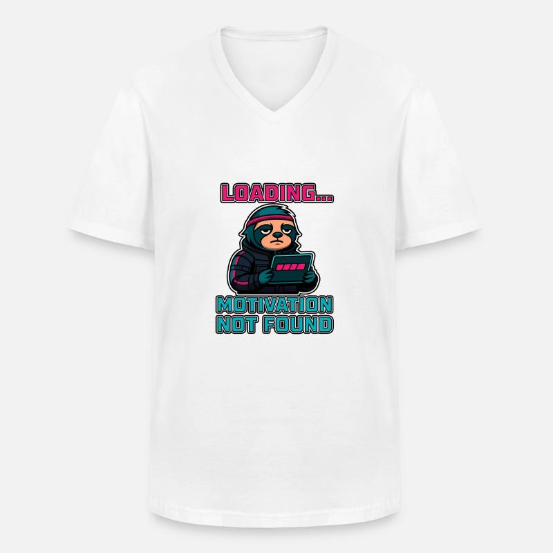 Loading... Motivation Not Found - Männer-T-Shirt mit V-Ausschnitt - Weiß