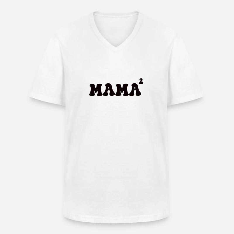 Zweifache Mutter Mama Eltern Geburt - Männer-T-Shirt mit V-Ausschnitt - Weiß