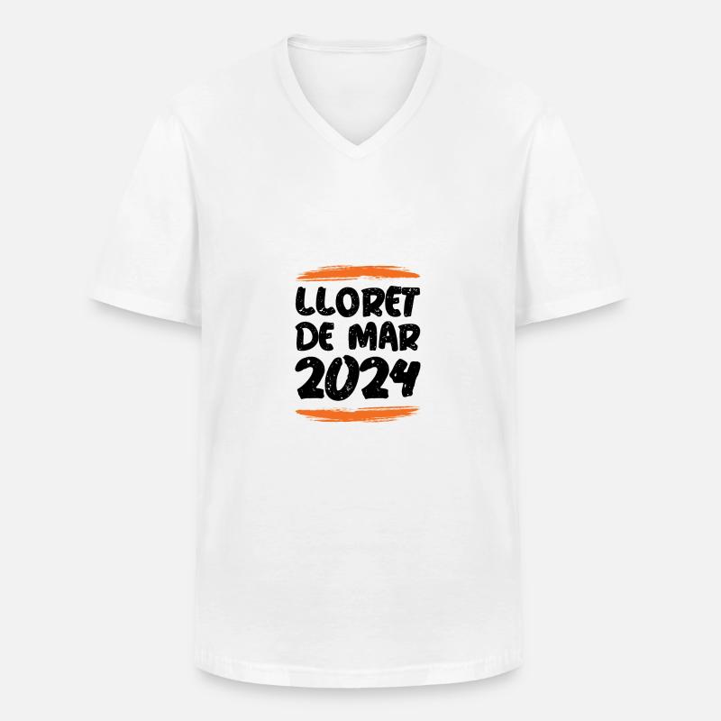 Lloret De Mar 2024 - Männer-T-Shirt mit V-Ausschnitt - Weiß